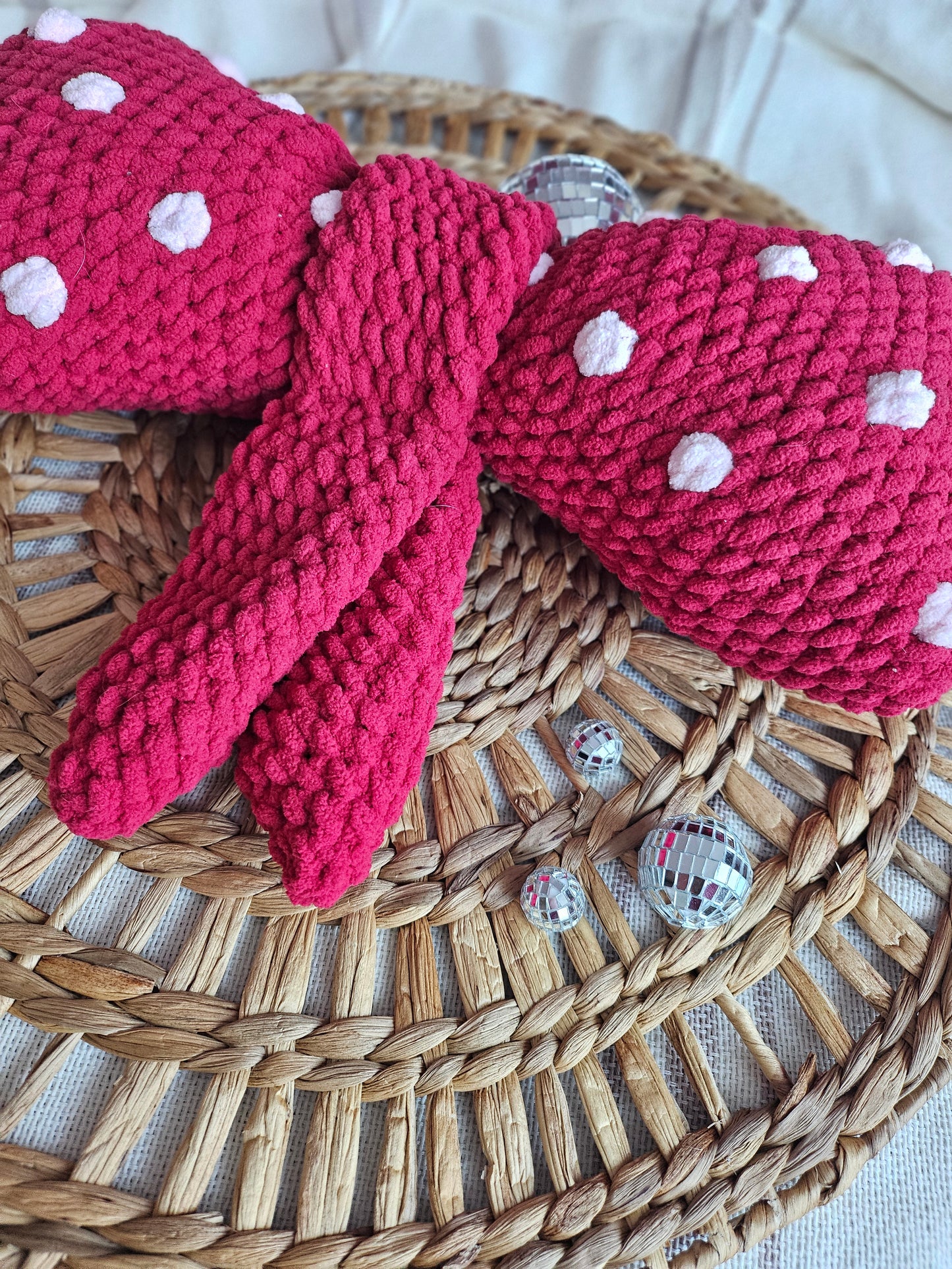 Valentines Polka Dot Bow Pillow
