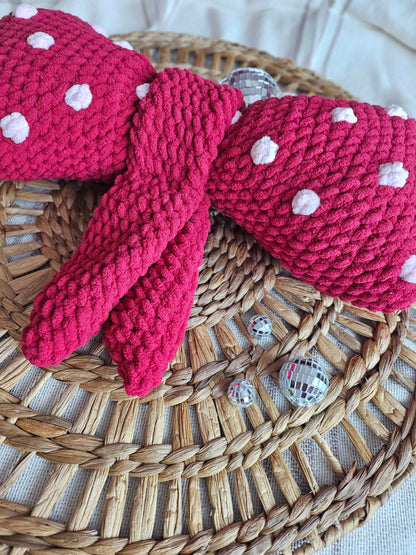 Valentines Polka Dot Bow Pillow